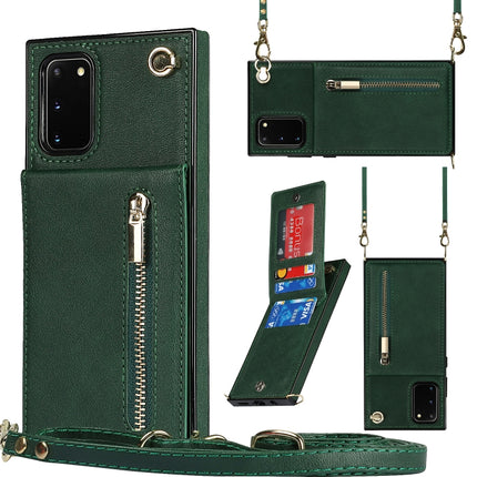 Cross-body Zipper Square TPU+PU Back Cover Case with Holder & Card Slots & Wallet & Strap, For Samsung Galaxy S20+, For Samsung Galaxy S20 Ultra, For Samsung Galaxy S20 FE 5G, For Samsung Galaxy Note20 Ultra