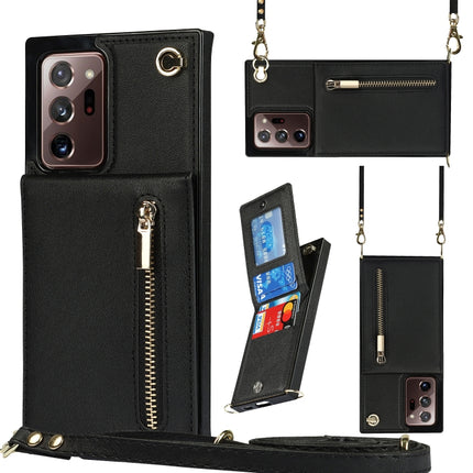 Cross-body Zipper Square TPU+PU Back Cover Case with Holder & Card Slots & Wallet & Strap, For Samsung Galaxy S20+, For Samsung Galaxy S20 Ultra, For Samsung Galaxy S20 FE 5G, For Samsung Galaxy Note20 Ultra