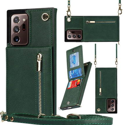 Cross-body Zipper Square TPU+PU Back Cover Case with Holder & Card Slots & Wallet & Strap, For Samsung Galaxy S20+, For Samsung Galaxy S20 Ultra, For Samsung Galaxy S20 FE 5G, For Samsung Galaxy Note20 Ultra