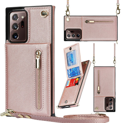 Cross-body Zipper Square TPU+PU Back Cover Case with Holder & Card Slots & Wallet & Strap, For Samsung Galaxy S20+, For Samsung Galaxy S20 Ultra, For Samsung Galaxy S20 FE 5G, For Samsung Galaxy Note20 Ultra