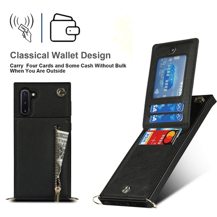 Cross-body Zipper Square TPU+PU Back Cover Case with Holder & Card Slots & Wallet & Strap, For Samsung Galaxy Note10, For Samsung Galaxy Note10+, For Samsung Galaxy S10, For Samsung Galaxy S10 Plus