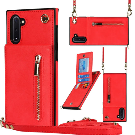 Cross-body Zipper Square TPU+PU Back Cover Case with Holder & Card Slots & Wallet & Strap, For Samsung Galaxy Note10, For Samsung Galaxy Note10+, For Samsung Galaxy S10, For Samsung Galaxy S10 Plus