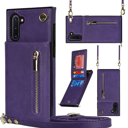 Cross-body Zipper Square TPU+PU Back Cover Case with Holder & Card Slots & Wallet & Strap, For Samsung Galaxy Note10, For Samsung Galaxy Note10+, For Samsung Galaxy S10, For Samsung Galaxy S10 Plus