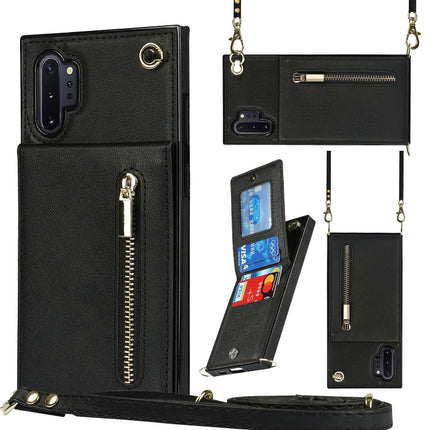 Cross-body Zipper Square TPU+PU Back Cover Case with Holder & Card Slots & Wallet & Strap, For Samsung Galaxy Note10, For Samsung Galaxy Note10+, For Samsung Galaxy S10, For Samsung Galaxy S10 Plus