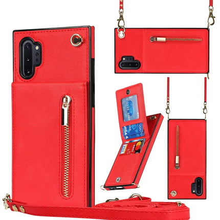 Cross-body Zipper Square TPU+PU Back Cover Case with Holder & Card Slots & Wallet & Strap, For Samsung Galaxy Note10, For Samsung Galaxy Note10+, For Samsung Galaxy S10, For Samsung Galaxy S10 Plus