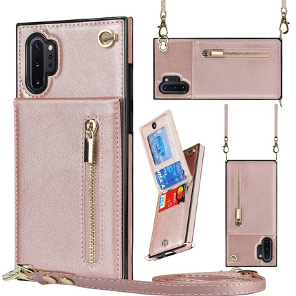 Cross-body Zipper Square TPU+PU Back Cover Case with Holder & Card Slots & Wallet & Strap, For Samsung Galaxy Note10, For Samsung Galaxy Note10+, For Samsung Galaxy S10, For Samsung Galaxy S10 Plus