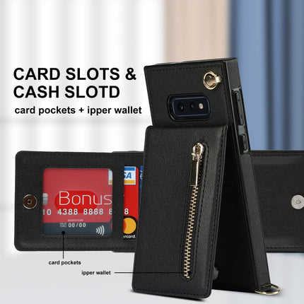 Cross-body Zipper Square TPU+PU Back Cover Case with Holder & Card Slots & Wallet & Strap, For Samsung Galaxy S10e, For Samsung Galaxy S9, For Samsung Galaxy S9 Plus, For Samsung Galaxy Note9