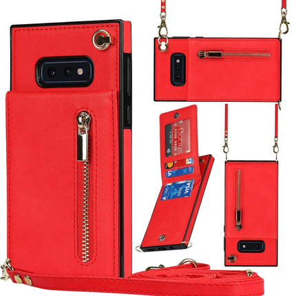 Cross-body Zipper Square TPU+PU Back Cover Case with Holder & Card Slots & Wallet & Strap, For Samsung Galaxy S10e, For Samsung Galaxy S9, For Samsung Galaxy S9 Plus, For Samsung Galaxy Note9