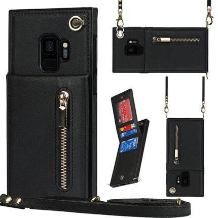 Cross-body Zipper Square TPU+PU Back Cover Case with Holder & Card Slots & Wallet & Strap, For Samsung Galaxy S10e, For Samsung Galaxy S9, For Samsung Galaxy S9 Plus, For Samsung Galaxy Note9