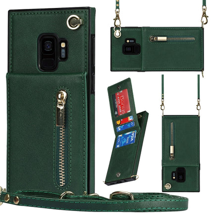 Cross-body Zipper Square TPU+PU Back Cover Case with Holder & Card Slots & Wallet & Strap, For Samsung Galaxy S10e, For Samsung Galaxy S9, For Samsung Galaxy S9 Plus, For Samsung Galaxy Note9