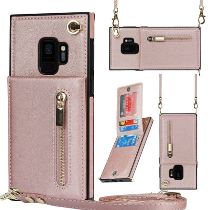 Cross-body Zipper Square TPU+PU Back Cover Case with Holder & Card Slots & Wallet & Strap, For Samsung Galaxy S10e, For Samsung Galaxy S9, For Samsung Galaxy S9 Plus, For Samsung Galaxy Note9