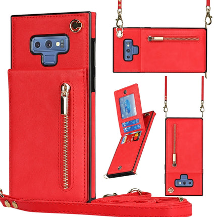 Cross-body Zipper Square TPU+PU Back Cover Case with Holder & Card Slots & Wallet & Strap, For Samsung Galaxy S10e, For Samsung Galaxy S9, For Samsung Galaxy S9 Plus, For Samsung Galaxy Note9