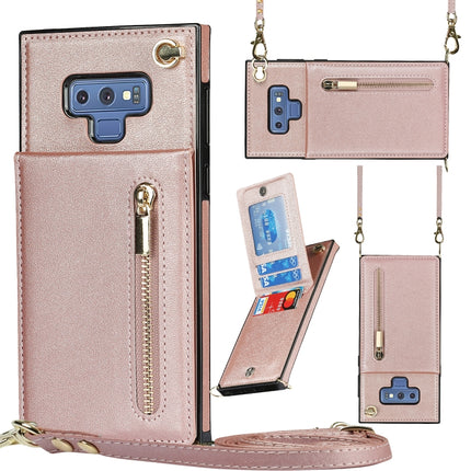 Cross-body Zipper Square TPU+PU Back Cover Case with Holder & Card Slots & Wallet & Strap, For Samsung Galaxy S10e, For Samsung Galaxy S9, For Samsung Galaxy S9 Plus, For Samsung Galaxy Note9