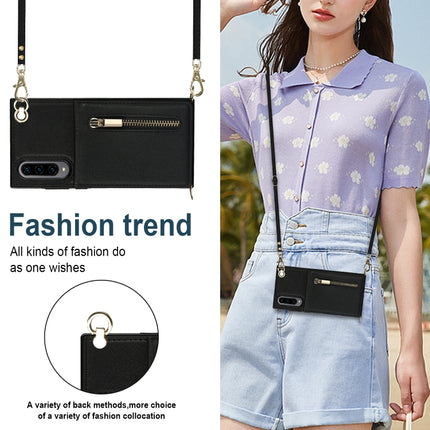 Cross-body Zipper Square TPU+PU Back Cover Case with Holder & Card Slots & Wallet & Strap, For Samsung Galaxy A90 5G