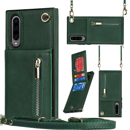 Cross-body Zipper Square TPU+PU Back Cover Case with Holder & Card Slots & Wallet & Strap, For Samsung Galaxy A90 5G
