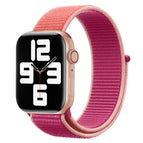 For Apple Watch Series 7 45mm / 6 & SE & 5 & 4 44mm / 3 & 2 & 1 42mm / Orange + Rose Red