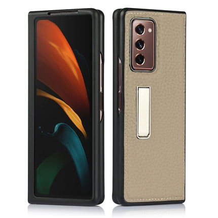 Lychee Texture Leather Protective Case with Holder, For Samsung Galaxy Z Fold2 5G