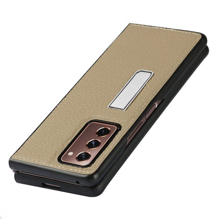 Lychee Texture Leather Protective Case with Holder, For Samsung Galaxy Z Fold2 5G