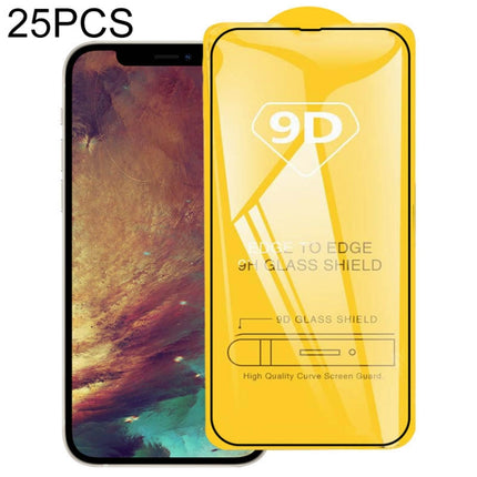 For iPhone 17e / 16e / 13 / 13 Pro 25pcs 9D Full Glue Full Screen Tempered Glass Film, For iPhone 13 mini (25pcs), For iPhone 13 / 13 Pro  (25pcs), For iPhone 13 Pro Max (25pcs)