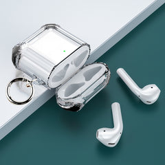 Four Corners Anti-fall Wireless Earphone Dual-color PC Protective Case with Hook, For AirPods 1/2, For AirPods Pro