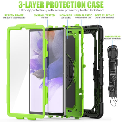 Shockproof Colorful Silicone + PC Protective Case with Holder & Shoulder Strap & Hand Strap & Pen Slot For Samsung Galaxy Tab