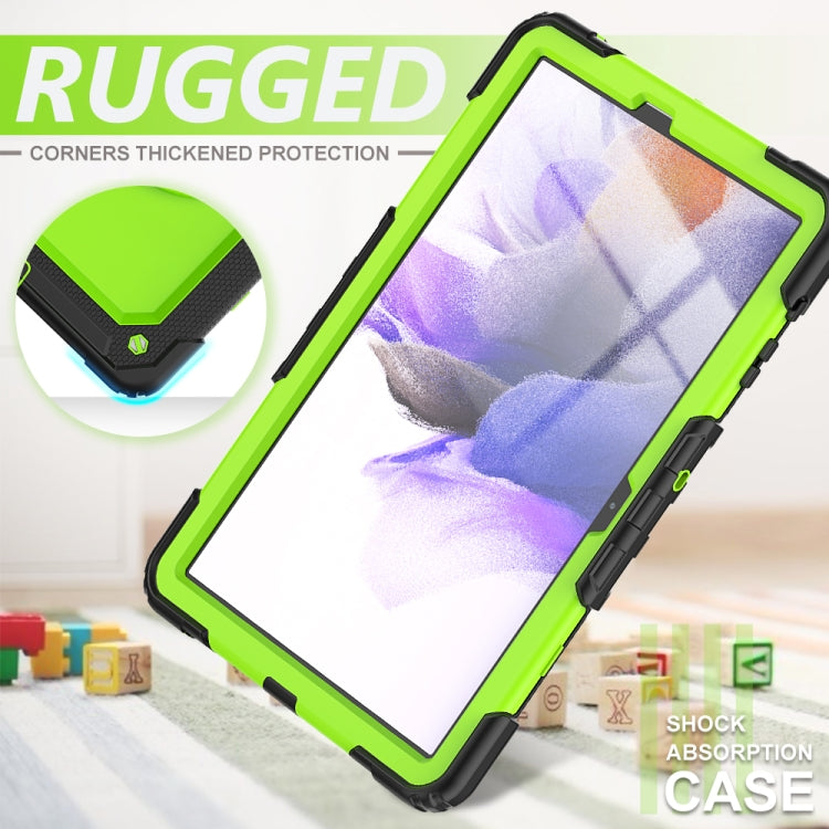 Shockproof Colorful Silicone + PC Protective Case with Holder & Shoulder Strap & Hand Strap & Pen Slot For Samsung Galaxy Tab