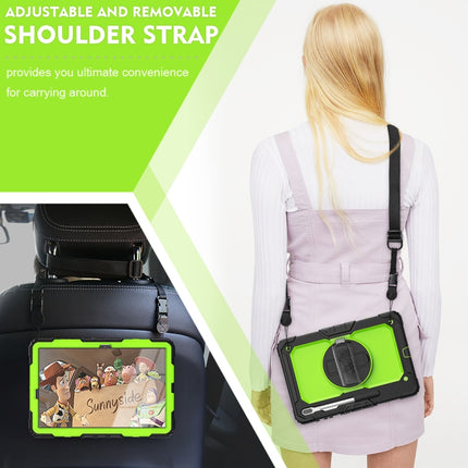 Shockproof Colorful Silicone + PC Protective Case with Holder & Shoulder Strap & Hand Strap & Pen Slot For Samsung Galaxy Tab