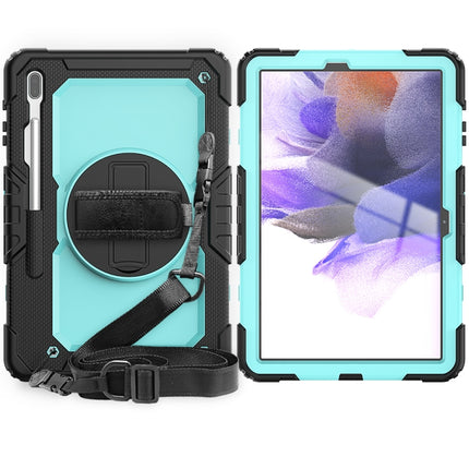 Shockproof Colorful Silicone + PC Protective Case with Holder & Shoulder Strap & Hand Strap & Pen Slot For Samsung Galaxy Tab