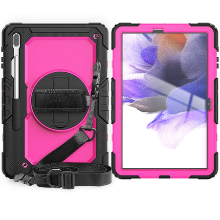 Shockproof Colorful Silicone + PC Protective Case with Holder & Shoulder Strap & Hand Strap & Pen Slot For Samsung Galaxy Tab