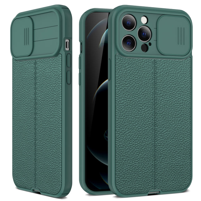 Litchi Texture Sliding Camshield TPU-Schutzhülle, für iPhone 11, für iPhone 11 Pro, für iPhone 11 Pro Max, für iPhone 12 mini, für iPhone 12, für iPhone 12 Pro