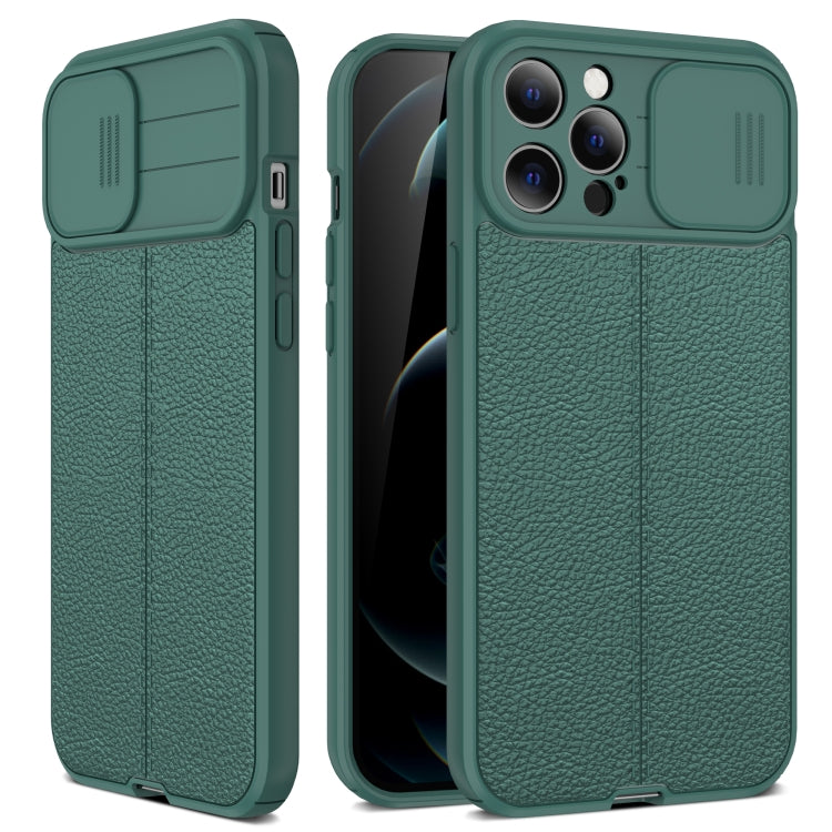 Litchi Texture Sliding Camshield TPU-Schutzhülle, für iPhone 11, für iPhone 11 Pro, für iPhone 11 Pro Max, für iPhone 12 mini, für iPhone 12, für iPhone 12 Pro