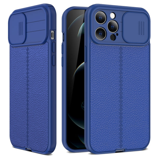 Litchi Texture Sliding Camshield TPU-Schutzhülle für iPhone 12 Pro Max