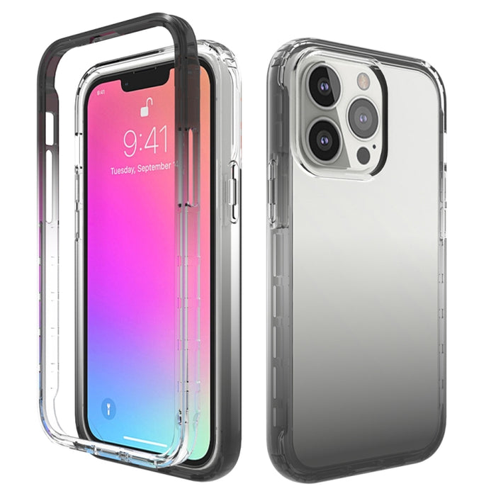 Stoßfeste, hochtransparente, zweifarbige, allmählich wechselnde PC+TPU-Schutzhülle in Bonbonfarben für das iPhone 13 Pro