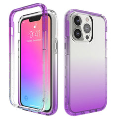 Funda protectora de PC+TPU de dos colores con cambio gradual y alta transparencia a prueba de golpes para iPhone 13 Pro