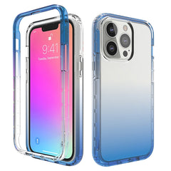 Funda protectora de PC+TPU de dos colores con cambio gradual y alta transparencia a prueba de golpes para iPhone 13 Pro