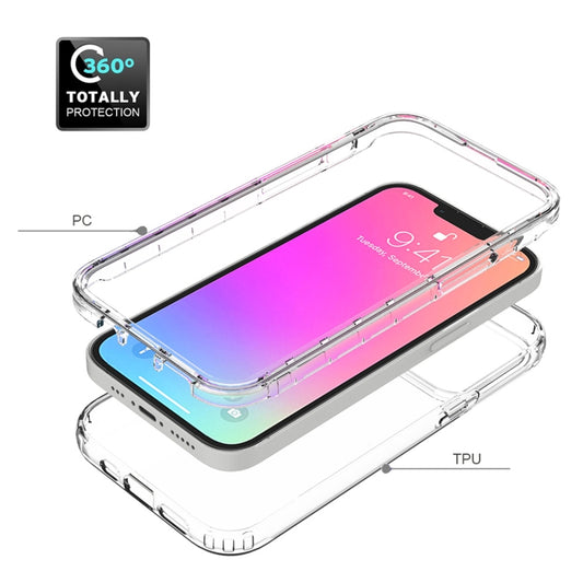 Funda protectora de PC+TPU de dos colores con cambio gradual y alta transparencia a prueba de golpes para iPhone 13 Pro