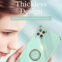 XINLI Straight Edge 6D Electroplate TPU Phone Case with Ring Holder, For Samsung Galaxy A22 4G, For Samsung Galaxy A52 5G, For Samsung Galaxy A72 5G
