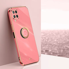 XINLI Straight Edge 6D Electroplate TPU Phone Case with Ring Holder, For Samsung Galaxy A22 4G, For Samsung Galaxy A52 5G, For Samsung Galaxy A72 5G