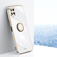 XINLI Straight Edge 6D Electroplate TPU Phone Case with Ring Holder, For Samsung Galaxy A22 4G, For Samsung Galaxy A52 5G, For Samsung Galaxy A72 5G