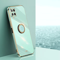 XINLI Straight Edge 6D Electroplate TPU Phone Case with Ring Holder, For Samsung Galaxy A22 4G, For Samsung Galaxy A52 5G, For Samsung Galaxy A72 5G