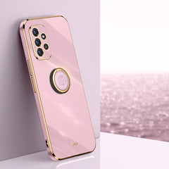XINLI Straight Edge 6D Electroplate TPU Phone Case with Ring Holder, For Samsung Galaxy A22 4G, For Samsung Galaxy A52 5G, For Samsung Galaxy A72 5G
