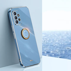 XINLI Straight Edge 6D Electroplate TPU Phone Case with Ring Holder, For Samsung Galaxy A22 4G, For Samsung Galaxy A52 5G, For Samsung Galaxy A72 5G
