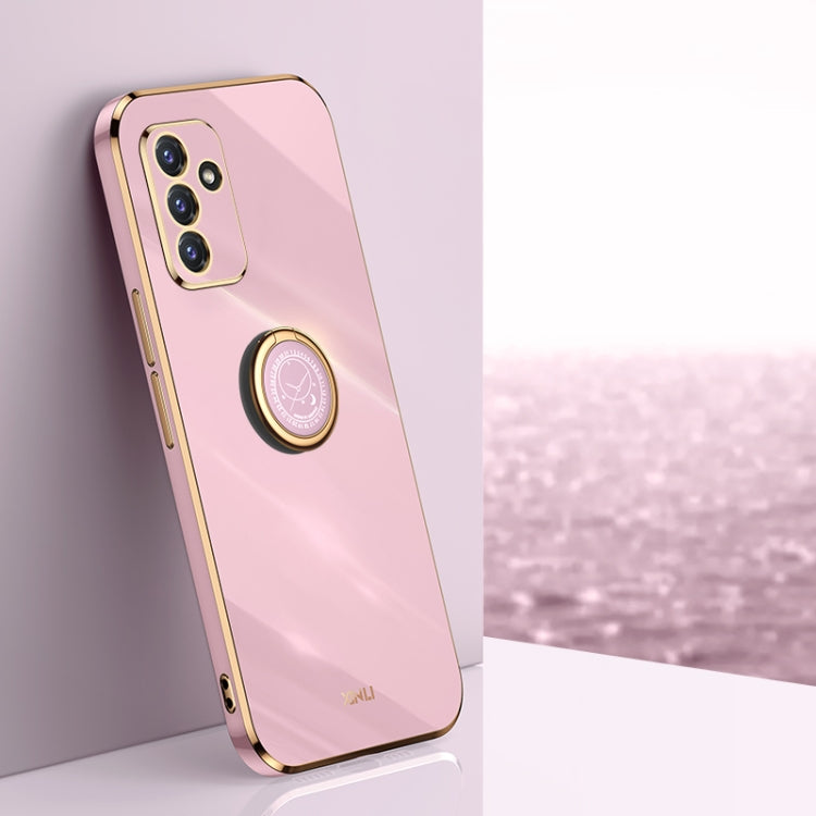 XINLI Straight Edge 6D Electroplate TPU Phone Case with Ring Holder, For Samsung Galaxy A22 4G, For Samsung Galaxy A72 5G, For Samsung Galaxy A82 5G, For Samsung Galaxy A52 5G