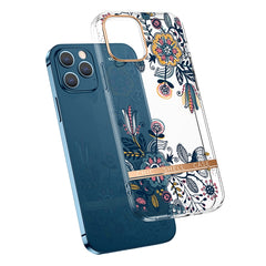 Estuche a prueba de golpes de TPU + PC con patrón de flores galvanizadas de alta translúcida, para iPhone 12 mini, para iPhone 12/12 Pro, para iPhone 12 Pro Max, para iPhone 11