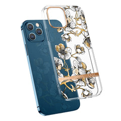 Estuche a prueba de golpes de TPU + PC con patrón de flores galvanizadas de alta translúcida, para iPhone 12 mini, para iPhone 12/12 Pro, para iPhone 12 Pro Max, para iPhone 11