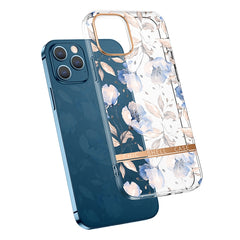Estuche a prueba de golpes de TPU + PC con patrón de flores galvanizadas de alta translúcida, para iPhone 12 mini, para iPhone 12/12 Pro, para iPhone 12 Pro Max, para iPhone 11