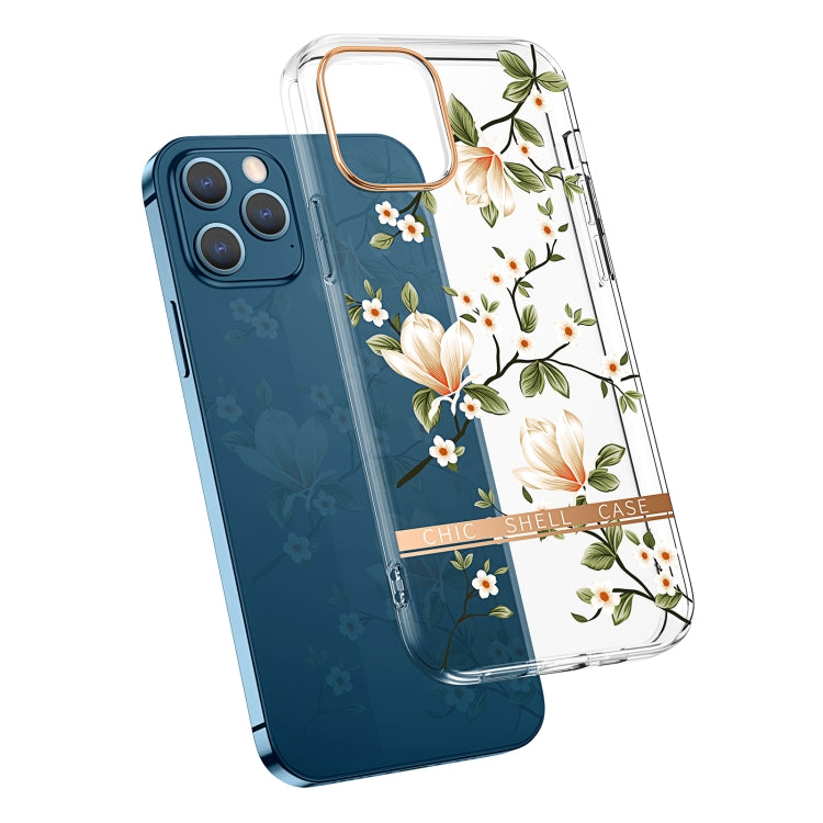 High Translucent Electroplating Flower Pattern TPU + PC Shockproof Case, For iPhone 11, For iPhone 11 Pro, For iPhone 12 Pro Max