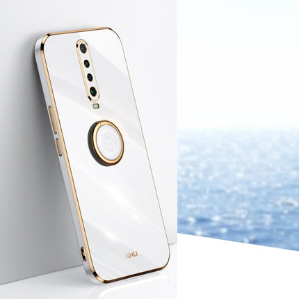 XINLI Straight Edge 6D Electroplate TPU Phone Case with Ring Holder, For Xiaomi Redmi K30, For Xiaomi Redmi K40, For Xiaomi Redmi Note 8 Pro