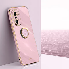 XINLI Straight Edge 6D Electroplate TPU Phone Case with Ring Holder, For Xiaomi Redmi K30, For Xiaomi Redmi K30 Pro, For Xiaomi Redmi K40