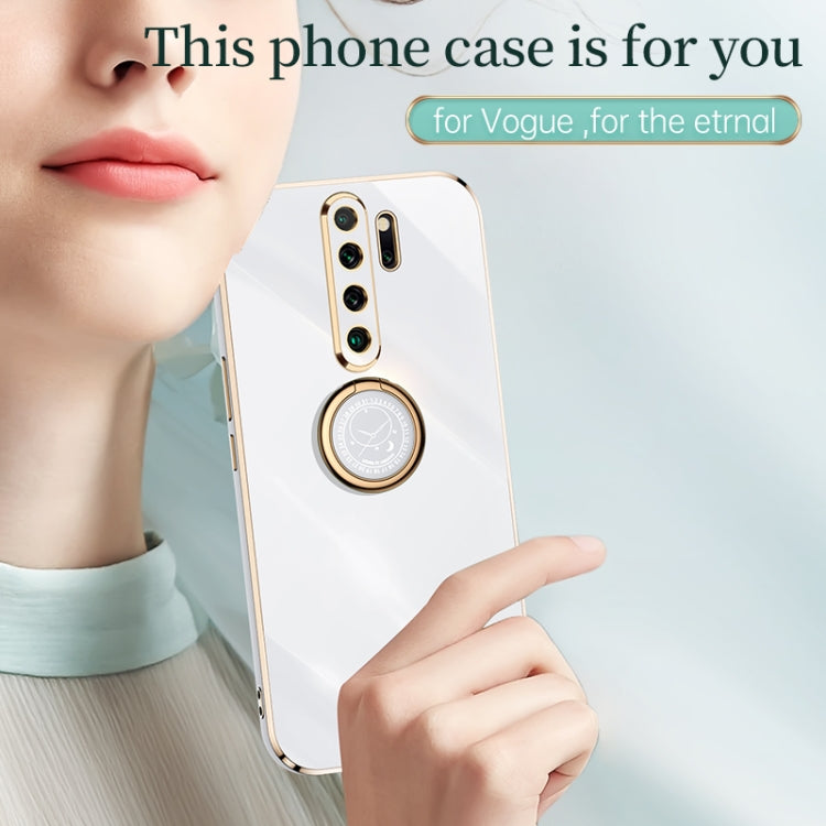 XINLI Straight Edge 6D Electroplate TPU Phone Case with Ring Holder, For Xiaomi Redmi Note 8 Pro, For Xiaomi Redmi Note 9 4G, For Xiaomi Redmi Note 9 5G